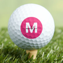 Klassiek Roze Initiële Naam Monogram