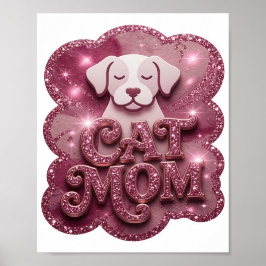 Klassiek Roze KATTENMOEDER Poster (Voorkant)