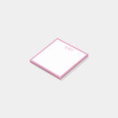 Klassiek Roze Monogram Post-it® Notes (Schuin)