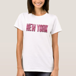 Klassiek Roze NEW YORK Draagbare Kunst T-shirt