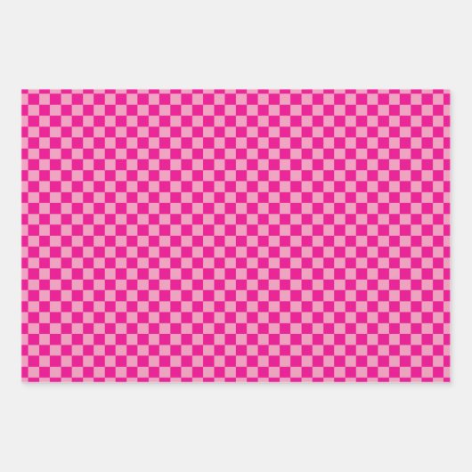 Klassiek Roze Plaid Inpakpapier Vel (Voorkant 3)