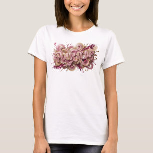 Klassiek Roze POUR IT UP Draagbare Kunst T-shirt