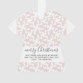 Klassiek roze Rococo Merry-kerstscript Ornament (voorkant)