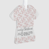 Klassiek Roze Rococo Prettig Kerstschrift Ornament (voorkant)