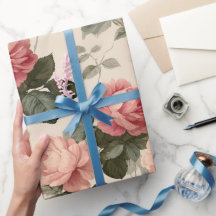 Klassiek Roze Roos Crème Bloemmotief