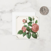 Klassiek Roze Roze Boeket Notitiekaartje (Voorkant / Achterkant in situ)