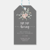 Klassiek roze roze Sip Sip Hooray Vrijgezellenfees Cadeaulabel (Voorkant)