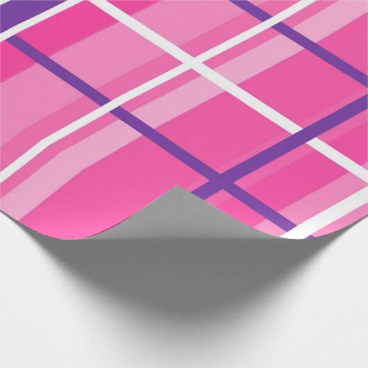 Klassiek roze rustieke Buffalo Plaid inpakpapier (Hoek)