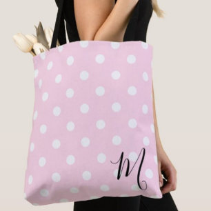 Klassiek Roze Stippenpatroon Winkelen Tote Bag