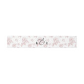 Klassiek roze Victoriaans bloemmotief monogram tro Uitnodigingen Wikkel (Vlak)