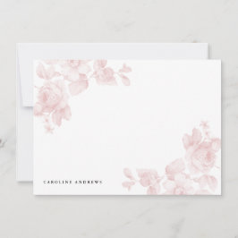 Klassiek Roze Vintage Bloemmotief Notitiekaartje
