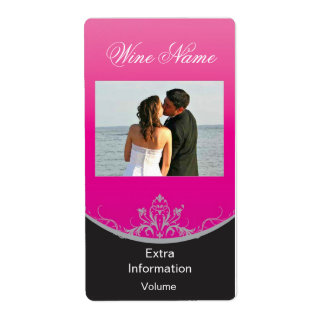 Klassiek roze wijnlabel met kussen etiket