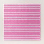 Klassiek roze wit streeppatroon legpuzzel (Horizontaal)