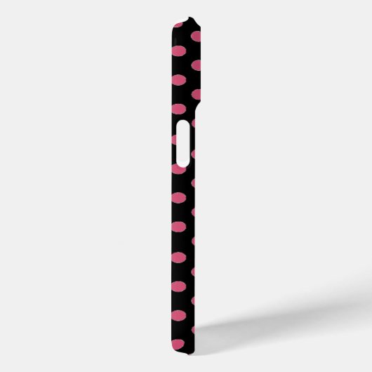 Klassiek roze zwart polka-dot patroon Case-Mate iPhone case (Achterkant / Rechts)