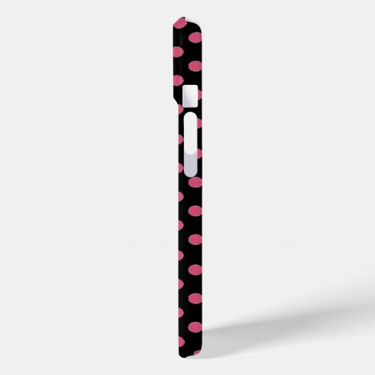 Klassiek roze zwart polka-dot patroon Case-Mate iPhone case (Achterkant / Links)
