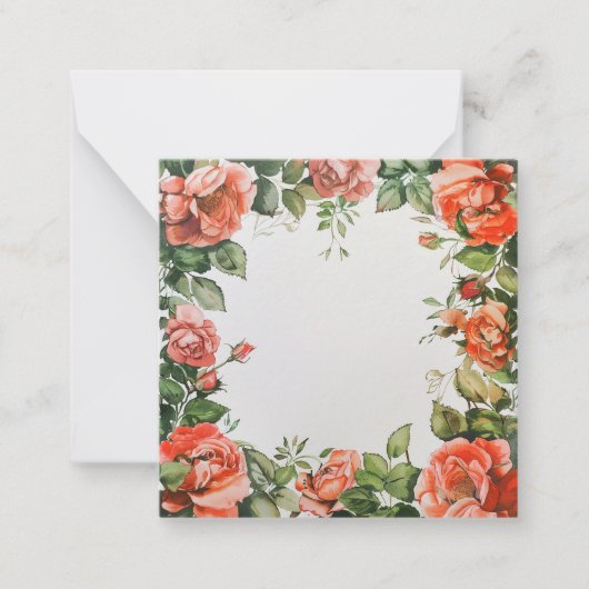 Klassiek Rozen Lijst in Bloom Notitiekaartje (Voorkant)