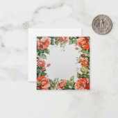 Klassiek Rozen Lijst in Bloom Notitiekaartje (Voorkant / Achterkant in situ)