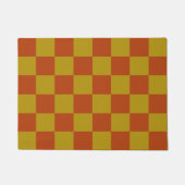 Klassiek Rust en Goud Checkerboard Patroon Deurmat (Voorkant)