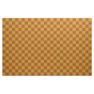 Klassiek Rust en Goud Checkerboard Patroon Stof