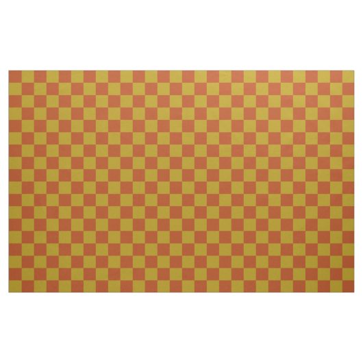 Klassiek Rust en Goud Checkerboard Patroon Stof (Yard (91,4 cm))