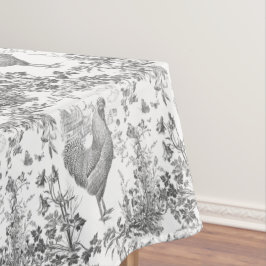Klassiek rustiek haan grijs bloemenkussen tafelkleed