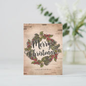 Klassiek Rustieke Berken Kerstmis Vrolijk Kerstfee Feestdagenkaart (Staand voorkant)