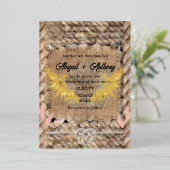 Klassiek ruw touw bruiloft folie uitnodiging (Staand Voorkant)