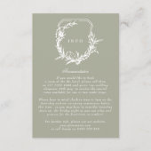 klassiek Sage Groen Wit bloemig  kuif Informatiekaartje (Voorkant)