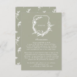 klassiek Sage Groen Wit bloemig  kuif Informatiekaartje