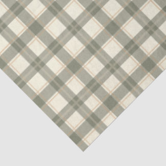 Klassiek Sage Tartan Tissuepapier