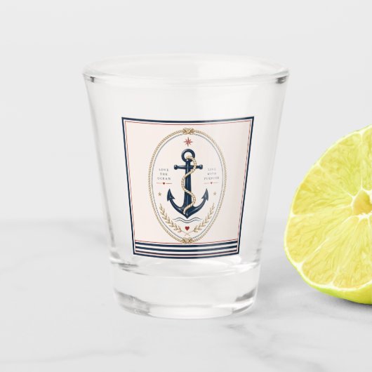 Klassiek Sailorcore maritiem shotglas Shot Glas (Voorkant)