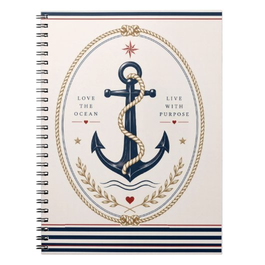 Klassiek Sailorcore Nautisch Notitieboek (Voorkant)