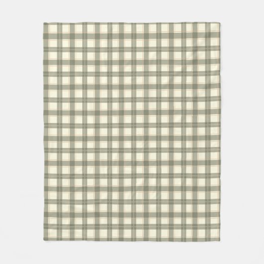 Klassiek salie tartan fleece deken (Voorkant)