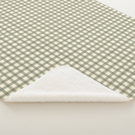 Klassiek salie Tartan Sherpa Deken