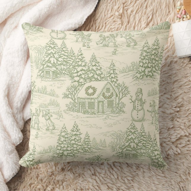 Klassiek salie winter platteland toilepatroon kussen (Deken)