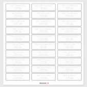 Klassiek saliegroen individuele trouwadres sticker (Vel)