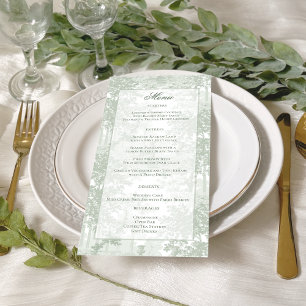 Klassiek saliegroen landschap Toile bruiloft Menu