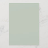 Klassiek saliegroen landschap toile bruiloft menu (Achterkant)
