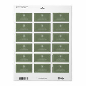 Klassiek Saliegroen Monogram Adres Etiket (Full Sheet)