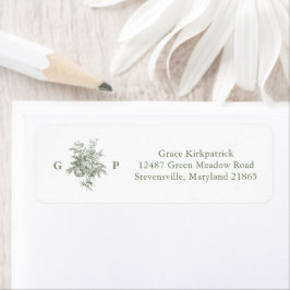 Klassiek Saliegroen Monogram Retouradres Etiket