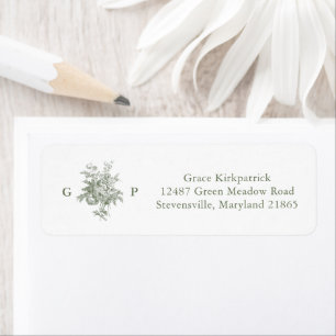 Klassiek Saliegroen Monogram Retouradres Etiket