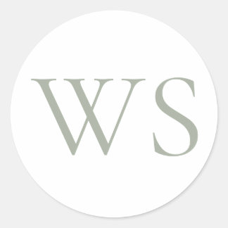 Klassiek saliegroen monogramzegel voor enveloppen ronde sticker