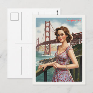 Klassiek San Francisco, CA oude bus op weg cadeaus Briefkaart