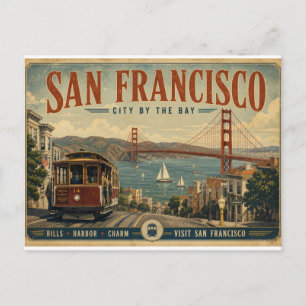 Klassiek San Francisco City by the Bay Schitterend Feestdagenkaart