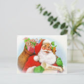 Klassiek Santa Afbeelding Feestdagenkaart (Staand voorkant)