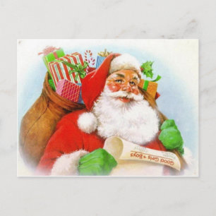 Klassiek Santa Afbeelding Feestdagenkaart