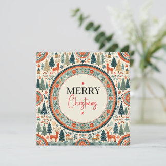 Klassiek Scandinavisch Kerst Winter Wonderland Kaart