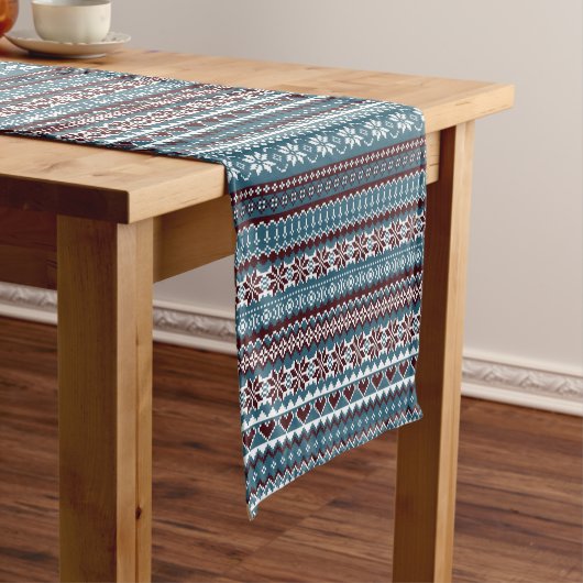 Klassiek Scandinavisch kersttrui-patroon Korte Tafelloper (Voorbeeld)
