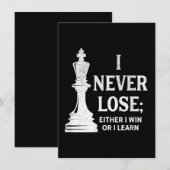 Klassiek schaakontwerp, ik verlies nooit; ik win o kaart (Voorkant / Achterkant)