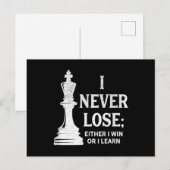 Klassiek schaakontwerp, ik verlies nooit; ik woon aankondigingskaart (Voorkant / Achterkant)